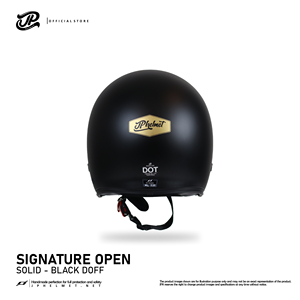 Casco Retro de Media Cara JP Signature, con un Elegante Acabado Negro Mate para una Protección de Estilo Vintage. - Product Image 5