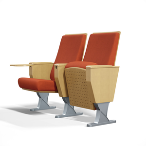 كرسي قاعة حديث مع لوح كتابة، مقعد قابل للطي من المعدن والقماش للمدارس والسينما، مصمم للكنائس والمسارح - Product Image 1