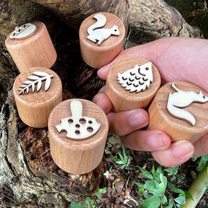 Sellos de Madera Personalizados para Plastilina, Sellos de Madera Natural con Patrones Variados, Juguetes de Plastilina de Madera para Niños - Product Image 5