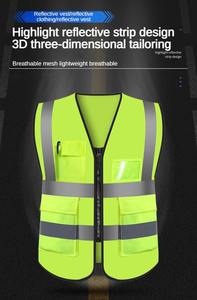 Chaleco DE SEGURIDAD reflectante Ropa de trabajo de alta visibilidad Ropa reflectante Chaleco reflector Ropa luminosa Chaleco de construcción - Product Image 2