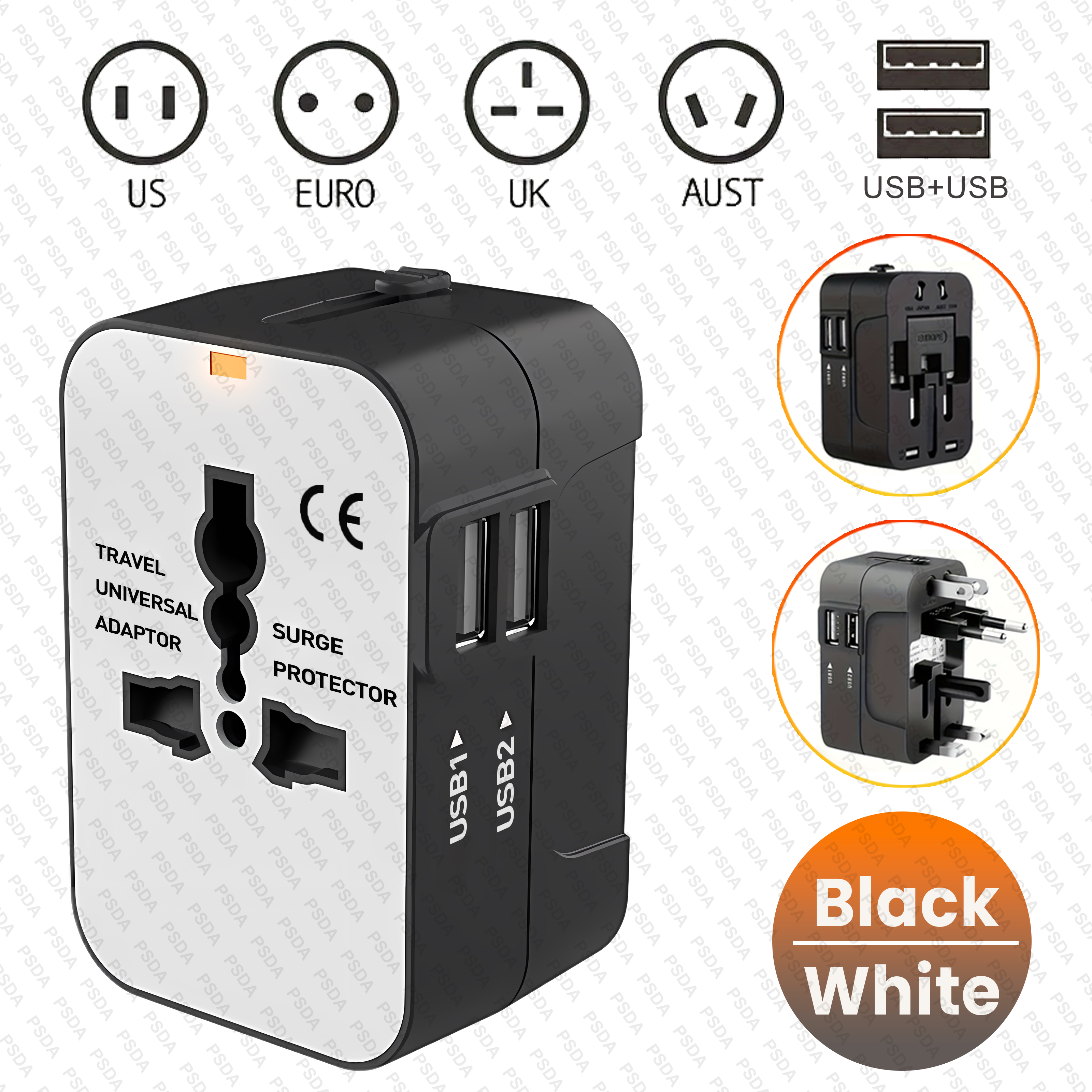 Blanc et noir -UNICH006B (2USB)