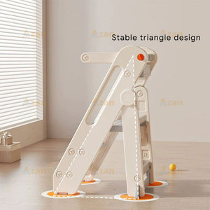 Taburete de Cocina Plegable de Plástico con Altura Ajustable para Niños Pequeños, Torre de Aprendizaje Montessori Plegable, Torre de Apoyo para Baño - Product Image 3