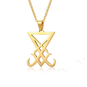 Bomei Bijoux En Gros Personnalisé <span class=keywords><strong>Satanique</strong></span> Bijoux En Acier Inoxydable Plaqué Noir Sceau De Lucifer Pendentif <span class=keywords><strong>Collier</strong></span> Pour Hommes - Product Image 4