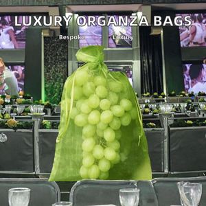 Wholesale Luxury Small Drawstring Organza Pouches Custom Printed Colorful Organza Gift Bags for <b>Textile</b> <b>Packaging</b> - Product Image 2