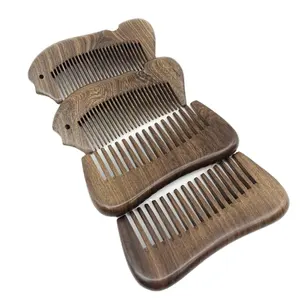 Custom Different Shapes Carved Anti-static Sandalwood Healthy Hotel Luxury Hair Wooden Comb