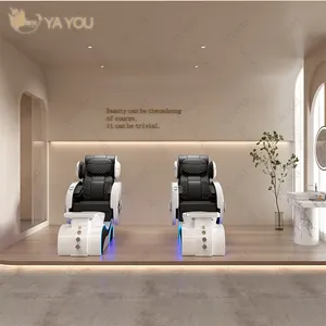Cổ điển sang trọng màu đen và màu trắng sợi thủy tinh cơ sở Chân ghế massage toàn thân với chức năng lướt sóng Chân ghế massage
