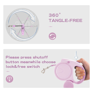 Guinzaglio da addestramento per animali domestici in Nylon retrattile <span class=keywords><strong>Auto</strong></span> personalizzato per cani medi di lusso luci telescopiche automatiche - Product Image 6