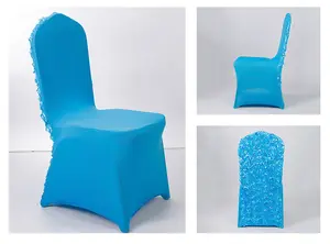 Libosa Cross-border leche seda funda para silla todo incluido color sólido pétalo cubierto pie silla cubierta hotel boda reunión comedor