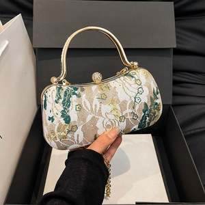 Bolsos de Mano de Lujo para Mujer con Flores Bordadas de Perlas para Graduación 2025, Bolsos de Noche para Boda, Estilo Chino, Bolso de Mano Brillante - Product Image 5