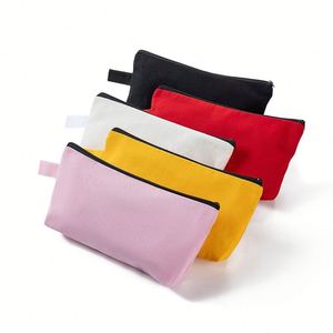 Minimalist Canvas Cosmetic Bag Travel <b>Makeup</b> Pouch Cotton Zipper Pencil <b>Case</b> Private Label - Product Image 1