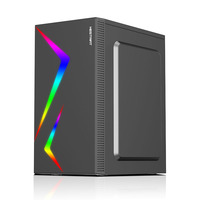 Caja de PC M-ATX Personalizada para Gamers, Gabinete para CPU con Ventilador RGB, Torre Media para PC, Caja de Escritorio RGB para Juegos