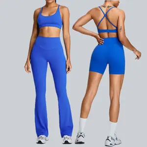 2024 Summer New Women's Lightweight Cross Back Sports Bra Stretch Strappy Design Workout Yoga Gym Fitness Solid Tops Adults