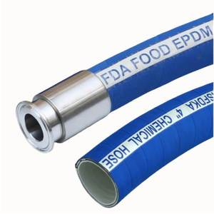 Vente directe d'usine, tuyau en caoutchouc de qualité alimentaire bleu et blanc, diamètre 30 mm, longueur 15 m/20 m, service de découpe pour le lait et la bière - Product Image 1