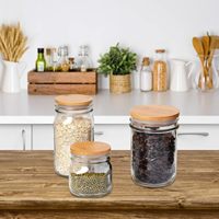 Vente en gros d'usine, couvercles de bocaux en bambou peint écologiques, lot de 6, réutilisables, pour la mise en conserve