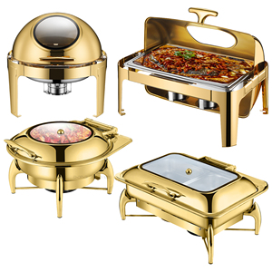 Other Hotel Restaurant Supplies Roll Top Gold Chafing Dish Catering Equipment Kitchen Equipment Chafing Dish Buffet set