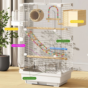 Luxury Warm Solid Pattern Budgie <strong>Bird</strong> <strong>Cage</strong> Transparent Acrylic and Splash-Proof Ornamental Plastic <strong>for</strong> Pet <strong>Birds</strong> - Product Image 2