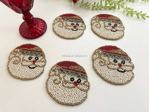 Handmade <b>Christmas</b> Decoration Beaded <b>Placemats</b> Home Decor Table Mat Mug Rug Coasters for Gift Idea - Product Image 5