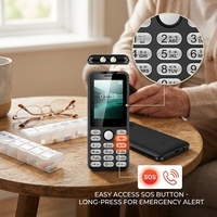 Téléphone mobile GSM compact double SIM 2,4 pouces avec longue autonomie, haut-parleur puissant et lampe torche de 8 mm, prenant en charge le français, l'espagnol et l'allemand - système d'exploitation Linux