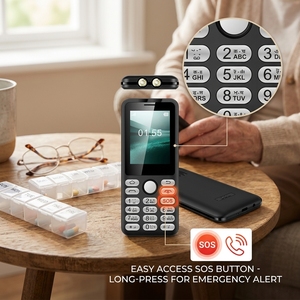 <span class=keywords><strong>Telefono</strong></span> Cellulare GSM <span class=keywords><strong>Compatto</strong></span> Dual SIM da 2.4 Pollici con Lunga Autonomia, Altoparlante Potente e Torcia da 8mm, Supporta Francese, Spagnolo e Tedesco - Sistema Operativo Linux - Product Image 2