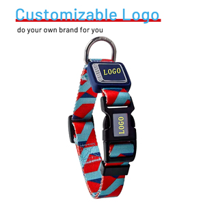 Collar de perro de poliéster con logotipo personalizado de lujo, patrón de impresión de estilo táctico ajustable, accesorio personalizado para mascotas para venta al por mayor clásico - Product Image 3