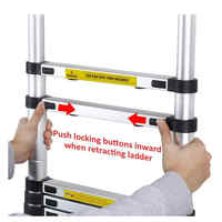 Échelle télescopique pliable en alliage d'aluminium pour tente de toit, résistante aux intempéries, portable, pour camping et situations d'urgence, certifiée CE