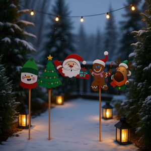 Estacas Decorativas Navideñas Esenciales para Jardín, Muñeco de Nieve de Plástico, Ambiente Festivo, Decoración para Patio y Césped - Product Image 2
