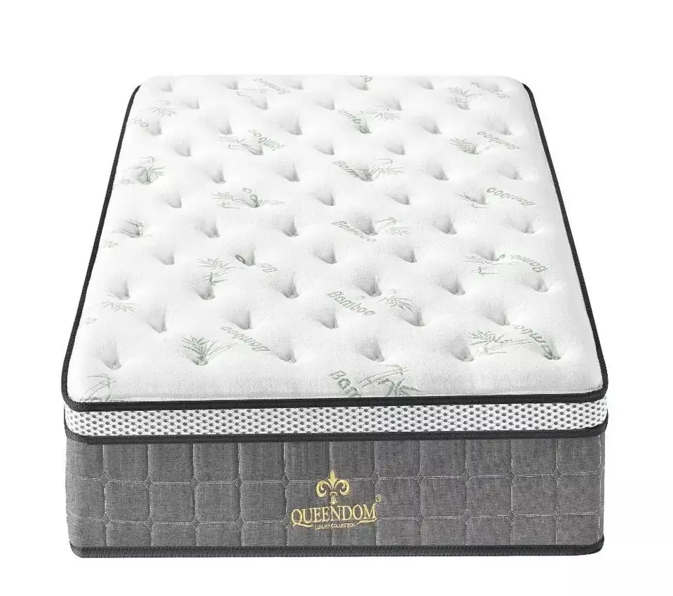 Lit Double King Size Gel Latex naturel mousse à mémoire de forme matelas Royal à ressorts de poche