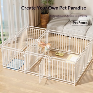 Прочная цельнометаллическая утолщенная квадратная труба – свободно комбинируемый вольер/клетка для собак мелких и средних пород, для использования в помещении - Product Image 3