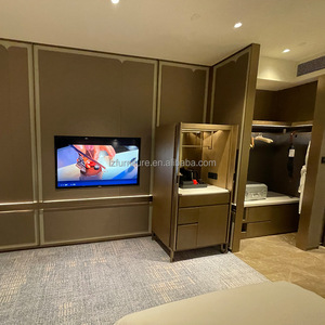Custom 3 Star Hotels Project Furniture <b>Full</b> Bedroom <b>Sets</b> Wooden Twin <b>Bed</b> Frame With Headboard Mattress Wardrobe & Nightstands - Product Image 5