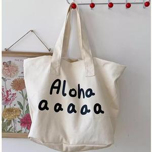 Thời trang sinh thái thân thiện với phụ nữ mua sắm hàng tạp hóa Vải Tote túi với túi bên trong bông Tote với túi tùy chỉnh in logo - Product Image 4