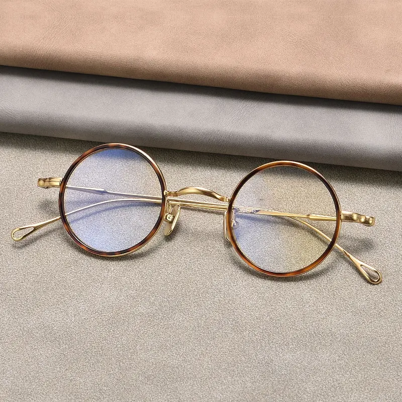 Small Round Retro Handcrafted Optical Frame Glasses Titanium Eyewear Metal Good Spectacle Eyeglasses Vietnam