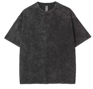 Camiseta Oversize de Algodón 100% de 250 g/m² con Diseño en Blanco, Estilo Vintage, Lavado Ácido, Color Negro, con Logotipo Personalizado, Tallas Grandes 2025 - Product Image 4