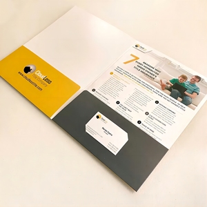 Tamaño personalizado Laminación a prueba de arañazos Ranura para tarjeta Archivo de papel Documento En relieve Debossed Carpeta de presentación comercial - Product Image 3