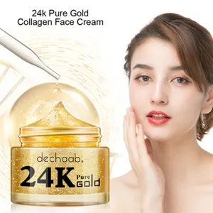 Creme hidratante anti-envelhecimento para rugas e acne clareador de pele 24k Gold firmador orgânico de marca própria