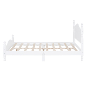 Modern Full Size Solid <b>Pine</b> Wood Eco-Friendly & Durable Platform <b>Bed</b> <b>Frame</b> with Wooden Slat Support White Bedroom <b>Bed</b> - Product Image 3