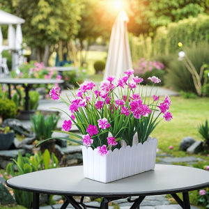 <span class=keywords><strong>Planta</strong></span> bonsái Flor Traje <span class=keywords><strong>Planta</strong></span> en maceta artificial <span class=keywords><strong>de</strong></span> plástico verde con valla Adorno <span class=keywords><strong>de</strong></span> escritorio para decoración <span class=keywords><strong>de</strong></span> ventanas - Product Image 1