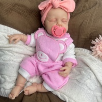 Dunkelhäutige 18-Zoll-LouLou-Puppe mit Haaren, lebensechte Reborn-Babypuppe mit offenem Mund, aus Platin-Silikon, anatomisch korrekt, kuschelige Mädchenpuppe