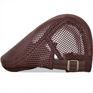 Boina de malla personalizada al por mayor, estilo inglés, de algodón, unisex, estilo artista, de copa plana, ajustable, para exteriores, invierno - Product Image 1