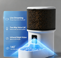Distributeurs automatiques de nourriture pour animaux de compagnie intelligents et modernes, capacité de 4 L, charge par batterie, contrôle par application mobile WiFi, distributeur de nourriture pour chiens et chats, en plastique imperméable