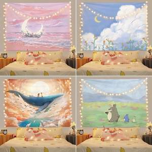 Tapiz de pintura al óleo de paisaje moderno, revestimiento de tela de pared decorativo grande para dormitorio, mesita de noche, dormitorio, decoración de pared elegante - Product Image 2