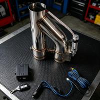 Vanne de coupure d'échappement électrique double LK en acier inoxydable avec tuyau en Y, son variable, universelle 2,5 3,0 pouces