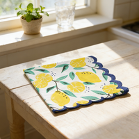 Serviettes jetables personnalisées en pâte de bois vierge 2 plis, 20 découpes imprimées, douces, écologiques, pour décoration de table de fête, motif citron, en sachet