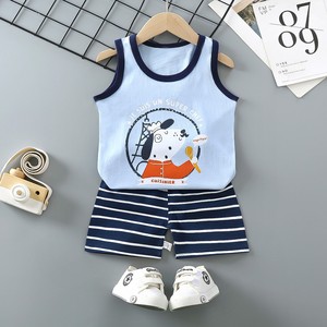 Conjuntos de Ropa de Verano para Bebés al por Mayor, Traje de Chaleco para Niños, Chaleco sin Mangas de Algodón para Niños con Pantalones, Conjuntos de Ropa para Niños - Product Image 5