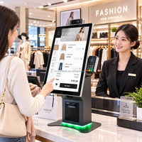Kiosque à écran tactile de 24, 27 et 32 pouces avec ouverture latérale, terminal d'inscription en libre-service pour hôtel, terminal de check-in automatique avec distributeur de cartes, NFC