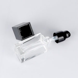 20ml 30ml Square Cosmetic Packaging Clear Empty Serum <b>Pump</b> Lotion Foundation Cosmetics Glass Bottle With <b>Screw</b> Cap - Product Image 6