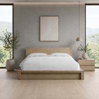 Imperial American Vintage Eichen-Plattformbett, 3-Schubladen-Seitenstauraum King-Queen-Bettgestell, Luxuriöses Arhaus-Stil Massivholz-Hauptschlafzimmerbett