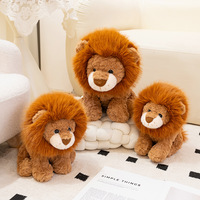 Peluche Lion de dessin animé réaliste, version assise, en coton PP et polyester, cadeau commémoratif du zoo, compagnon 0-24