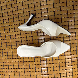 Scarpe da <span class=keywords><strong>donna</strong></span> in tinta unita <span class=keywords><strong>pantofole</strong></span> con tacco aperto a punta <span class=keywords><strong>eleganti</strong></span> décolleté da festa sandali con tacchi alti - Product Image 5