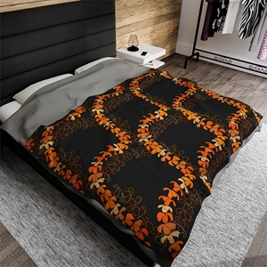 Tropical Hawaii Minky Blanket Seamless Designs Puakenikeni Pikake Lei Curve Lei Flower Hawaiian <strong>Throws</strong> Blankets <strong>for</strong> <strong>Bed</strong> - Product Image 2