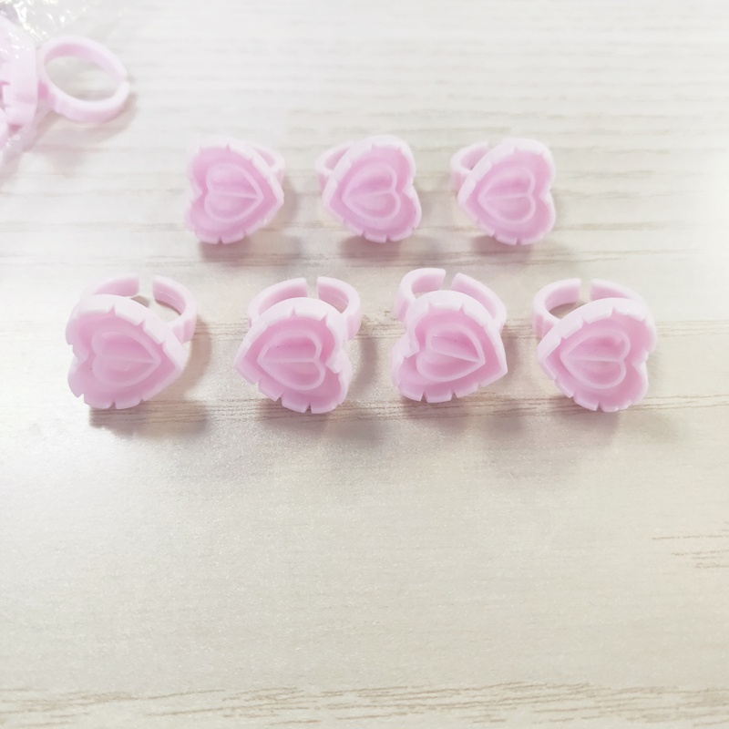 Кольца-держатели для клея в форме сердца, кольцо для клея для ресниц, разноцветные кольца для ресниц для салона ресниц